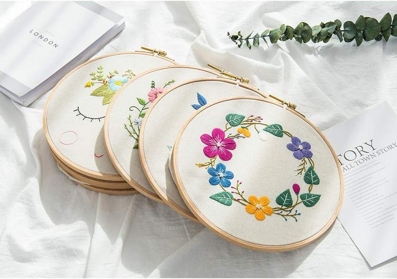 GuoFa 2 Pack 6 Inch Wood Embroidery Hoop, Beech Wood Cross Stitch Hoops for DIY Decoration - Image 4